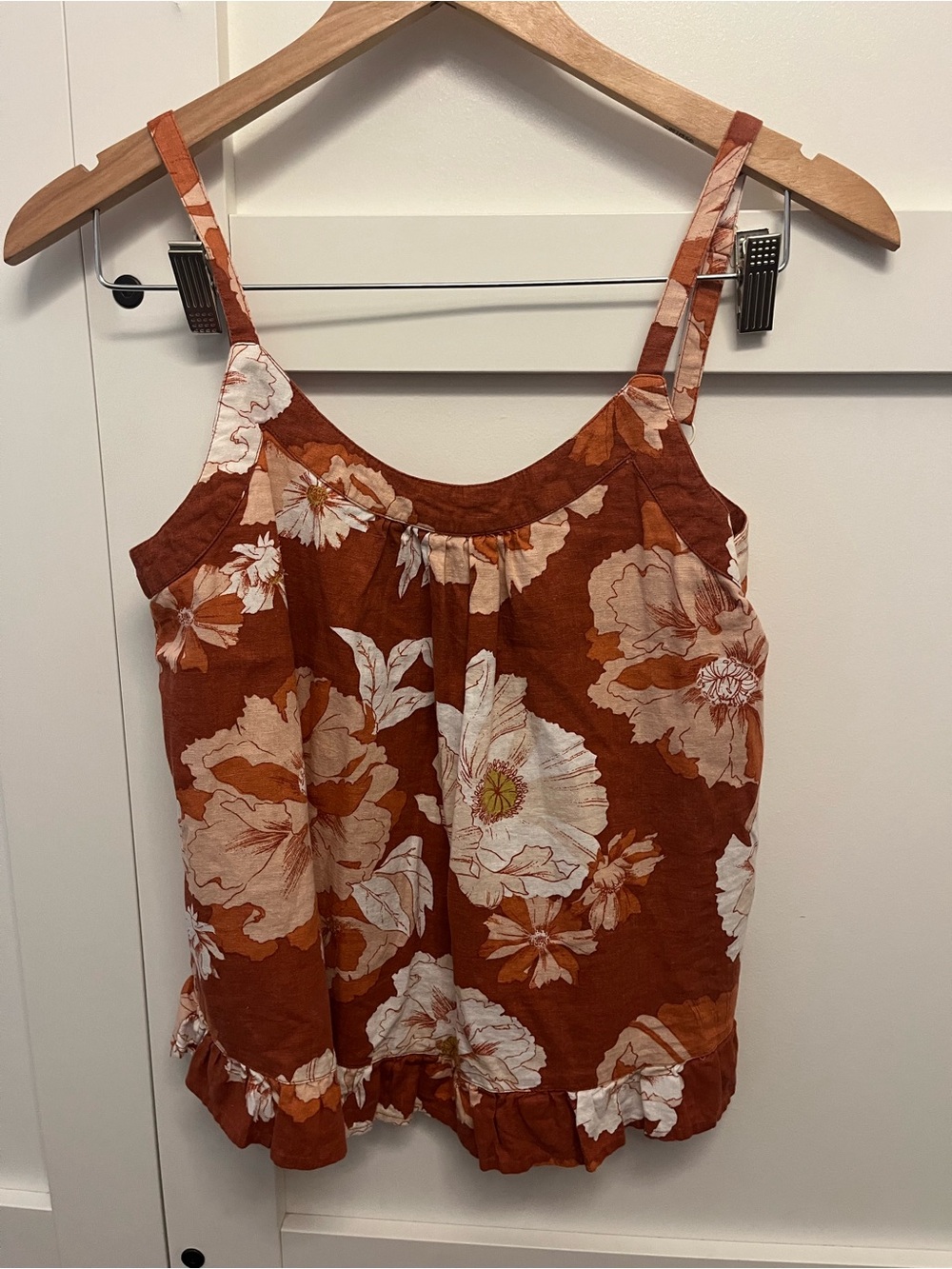 Fat Face Rust Floral Tank Top